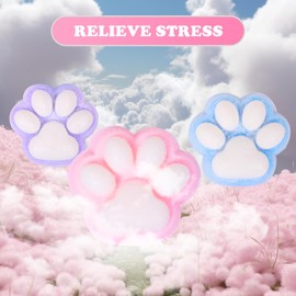 3pcs Big 5in Squishy Cat Paw Squeeze Toys,Cat Paw Squishy, Cute Kawaii Squishies,Squishy Cat Paw Fur Ball,Jelly Kitty Paw Squishy Funny Fidget Toys Novelty Things Suitable for Adults Kids