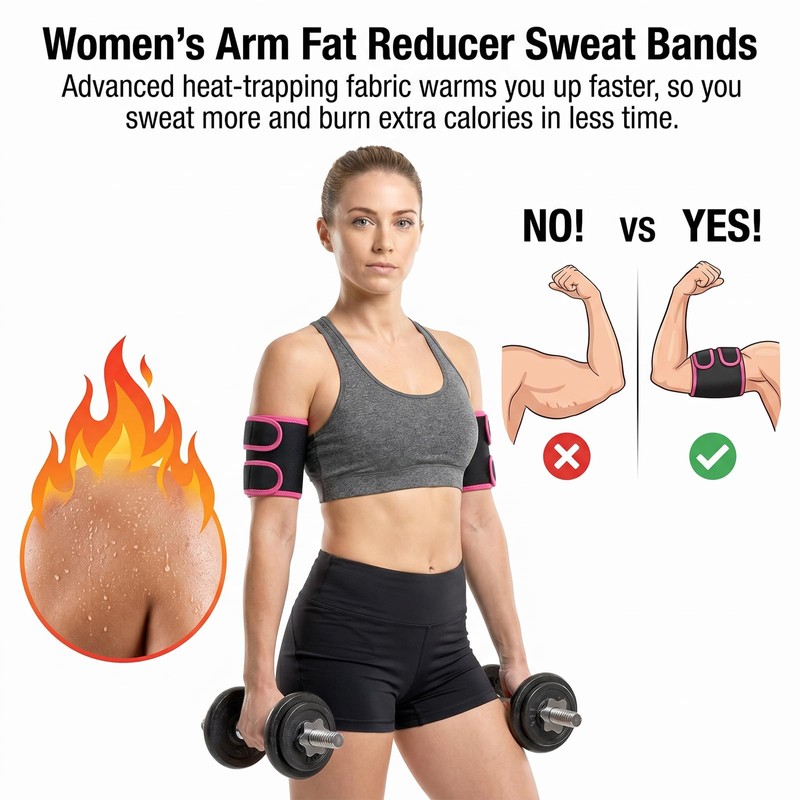 2 Pcs Neoprene Amplify Arm Bands, Arm Sweat Bands for