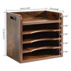 YMYNY Wooden Desktop File Organizer with Handle, Document Letter Mail