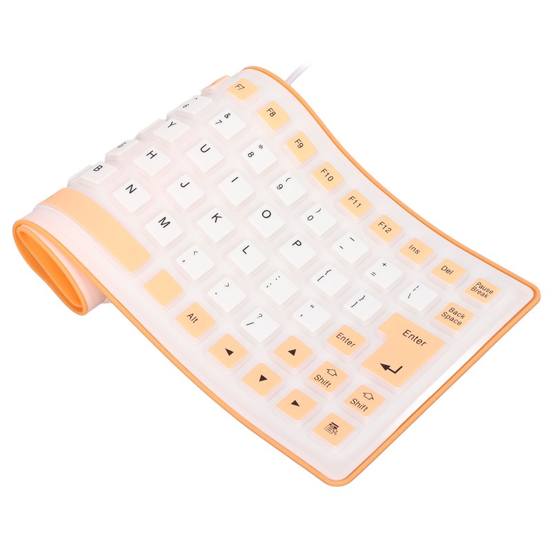 Silicone Keyboard Fully Sealed Design Lightweight Portable Silent Soft Comfortable