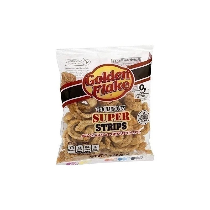Golden Flake Super Cracklin Strip w/Red Pepper Seasoning 3.5 oz
