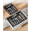 Kitsure Cutlery Tray for Drawer, Extendable Drawer Organiser, Large, Black,