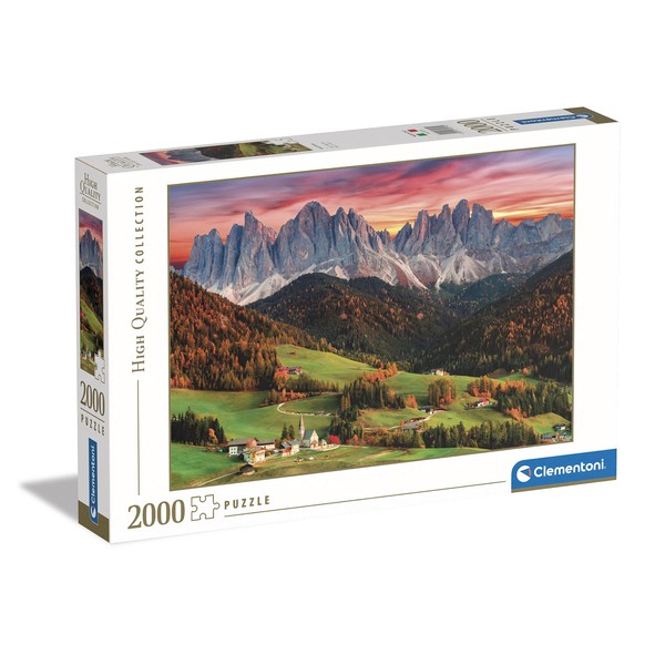 Clementoni 32570 Puuzle Valley 2000pcs Collection Val Di Funes 2000 Pieces, Made in Italy, Jigsaw Puzzle for Adults, Multicolor, Medium