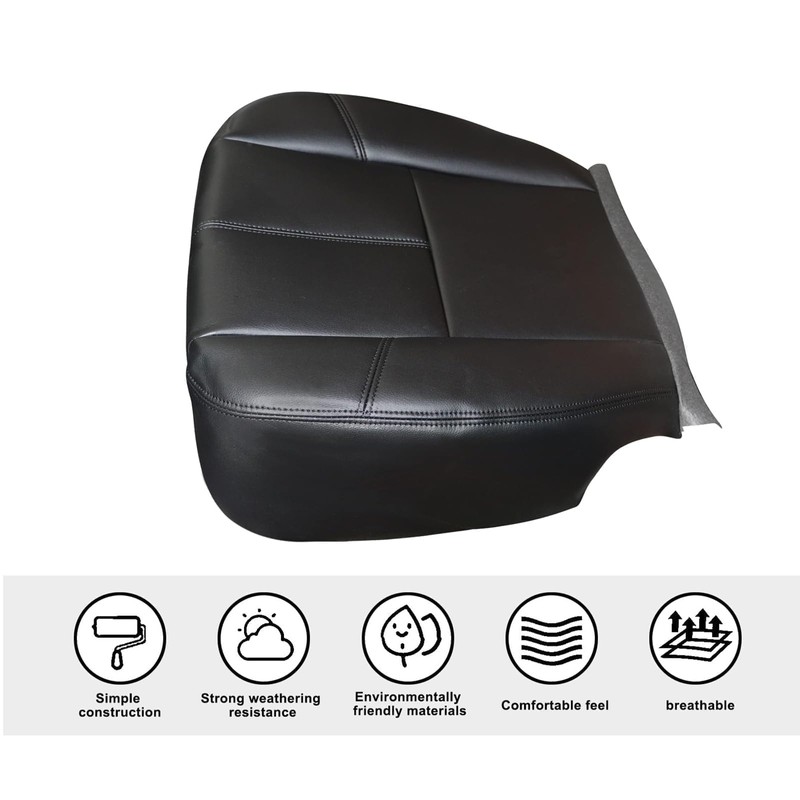 SecosAutoparts Driver & Passenger Side Bottom Microfiber Leather Seat Cover