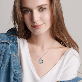 Generic Mushroom Necklace for Women 925 Sterling Silver Tree of Life Necklace Mushroom Pendant Jewelry as a Love Gift for Women Wife Girlfriend, White