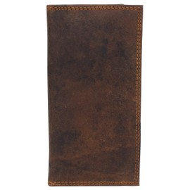 CAZORO Premium Vintage Leather RFID Blocking Slim Checkbook Cover Wallet (Brown)