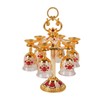 6Pcs Chinese Chalice Retro Style Zinc Alloy Glass Embossed Flower