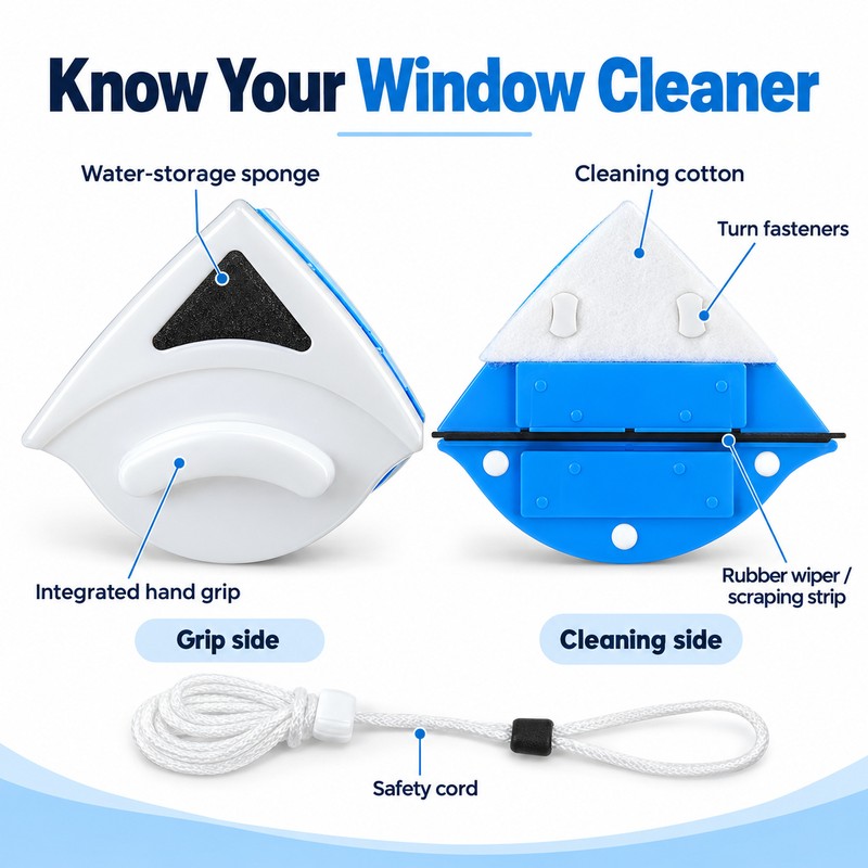 2026 Powerful Magnetic Window Cleaner Dual Sided High Efficiency Glass