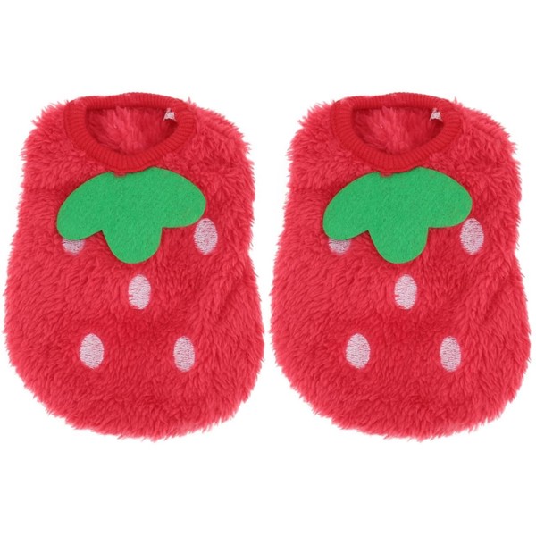POPETPOP 2pcs Strawberry Guinea Pig Clothes, Small Pet Dogs Plush