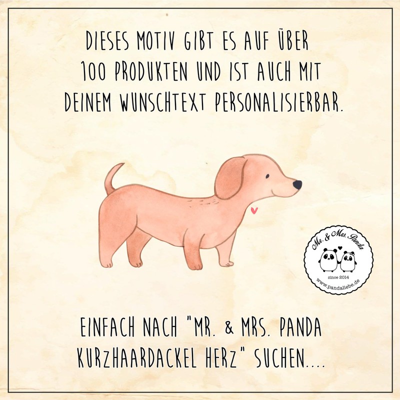 Mr. & Mrs. Panda Tragetasche Kurzhaardackel Herz - Geschenk, Dackelzitate,