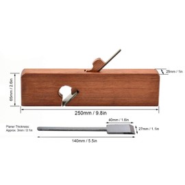 Fafeicy Wood Plane Carpenter with Square Planer Body Design, Trimming Planer Flat Edge Slot Hand Woodworking DIY Tool for Cutting, Polishing Wooden Surfaces