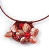 Avalaya Red Shell Flower Flex Wire Necklace/ 40cm L/Adjustable
