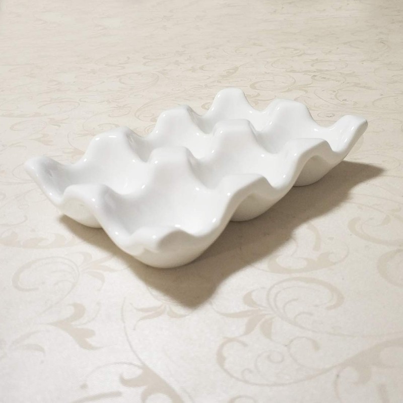 Bealuffe Ceramic Egg Holder Egg Tray Porcelain Fresh Egg Holder
