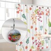 Flower Rose Spring Floral Decorative Shower Curtain Hooks Rings Set