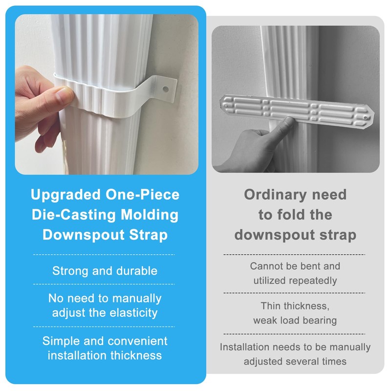 Downspout Strap 3x4 Leader Strap 3x4 6pcs (White)