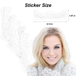 6Pcs Glitter Freckles Face Tattoo - 6.14x1.97 inch Silver Sparkle Freckles for Silver Face Glitters Makeup - Faces Stickers for Women Glitter Make Up