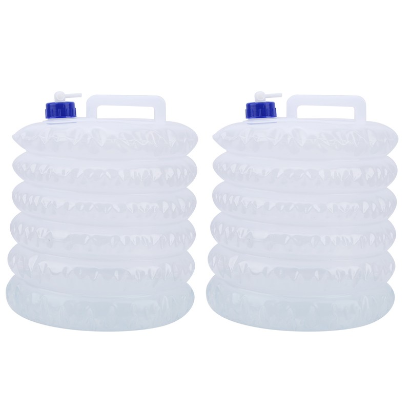 2PCS Outdoor Foldable Water Bucket Portable Plastic Water Bag Bottle