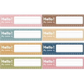 64 Pcs Boho Students Name Plates Classroom Flat Name Tag Name Labels for School Classroom Students Desks Teaching Supplies Back to School Decoration, 12 x 4 Inches