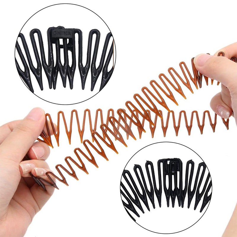 AFCJLTO Pack of 6 Plastic Hair Combs, Fully Circular Stretch,
