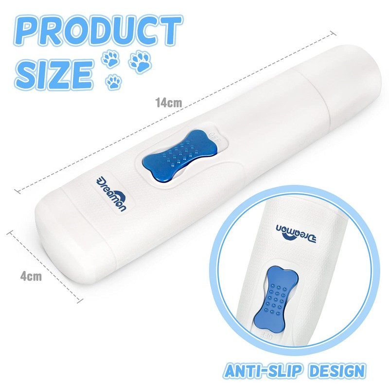 Dreamon Dog Electric Nail File Grinders, Pet Nail Trimmer Low