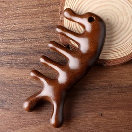 Scalp Face Gua Sha Stick Wood Massage Comb C-Type M12666 2ea