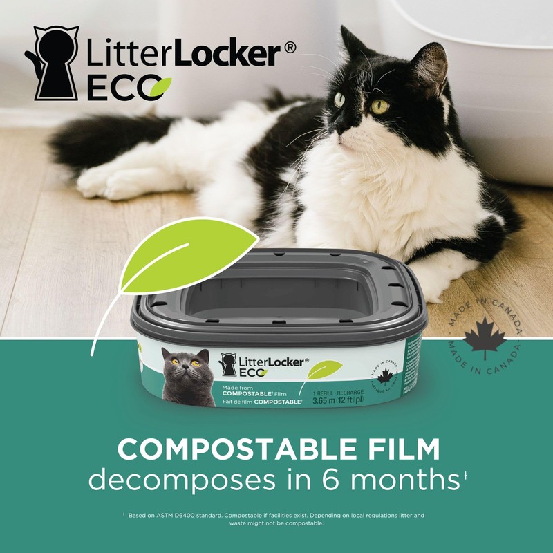 LitterLocker Refills – Square Eco Refill 1pk – Compostable cat