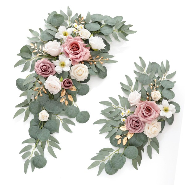 Muhanjia Wedding Sign Faux Flower Swag (Pack of 2) for