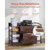 Brown Metal 2-Drawer File Cabinet With Power Strip Industrial Office