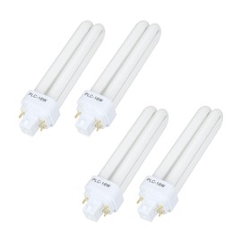 Zfegto FDS18E35/4 CFL Light Bulbs for Panasonic, 4 Pin G24q-2 Base 18W 3500K Double Tub, Compact Fluorescent Light Bulbs 4Pcs