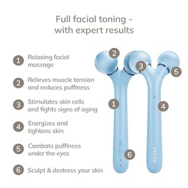 GESKE | Rodillo facial sónico SmartAppGuided™ | 4 en 1 | rodillo derma | dispositivo para la cara | rodillo derma | Rodillo facial profesional | Reafi