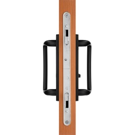 Rockwell Security Charlotte Patio Sliding Door Handle Set Antique Black Finish Fits 3-15/16 Inch CTC Screw Holes for Residential Use