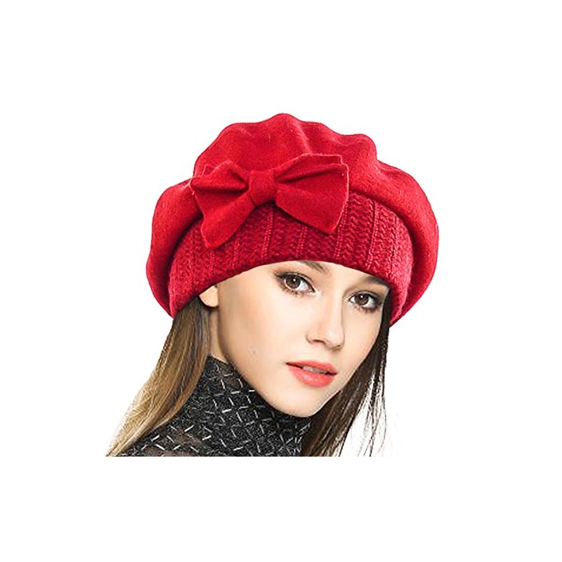 VECRY Lady French Beret 100% Wool Beret Dress Beanie Winter