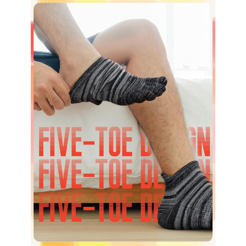 Fourluoo 6 Pairs Women Toe Socks Cotton Breathable Ankle Five