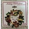 Christopher Radko Christmas Wreath Enamel Brooch/Pin - Vintage New -