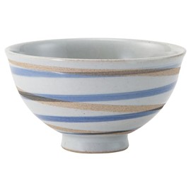 Arita Ware 74104 Rice Bowl, Diameter Approx. 4.3 inches (11 cm), Spiral Blue, Made in Japan