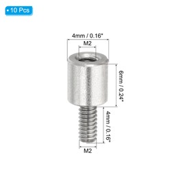PATIKIL 10 Pcs M2x6+4mm Stainless Steel Standoff Extension Posts Screws,Metric Male Female Thread Adapters Spacer for PCB,Quadcopter Drone,Computer & Circuit Board Assortment Kit
