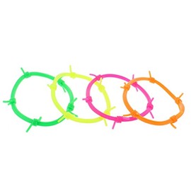 Zac's Alter Ego Set of 4 Neon Barbed Wire Gummy Bangles/Bracelets/Shag Bands