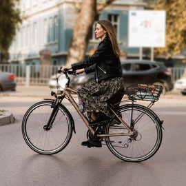 Rear Bike Basket with Rack - Rear Rack with Fixed Basket for Disc Brake/Non-Disc Brake Mount - Bicycle Basket Cargo Touring Carrier fit 26”-29” and 700c