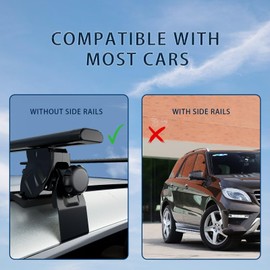 MPH Universal Roof Rack Adjustable 50" Cross Bars, Upgraded Aluminum Alloy Car Roof Rack Carrier Holders Brackets, for Ski Luggage Rack Kayak Bike Canoe Snowboard Cargo Basket,330 lbs Load Capacity