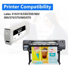 Aulay 831 Black Ink Cartridges Replacement for 831 Ink Cartridges High Performance Work for Latex 310 54in. 330 64in. 360 64in. 370 64in. 570 64in. Printers（Black）