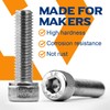 M4-0.7 x 14mm Hex Socket Head Cap Screws Bolts, 304