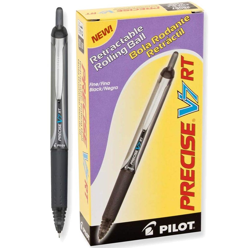 8 PACK: Pilot Precise V7 Retractable Black Rolling Ball Ink