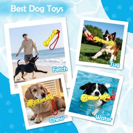 BABORUI Floating Dog Pool Toy – Durable E-TPU Dog Water Toy for Fetch & Chew, Bright Floating Dogs Toys for Pool, Beach & Outdoor Play – Dogs Beach Essentials (Yellow Stick)