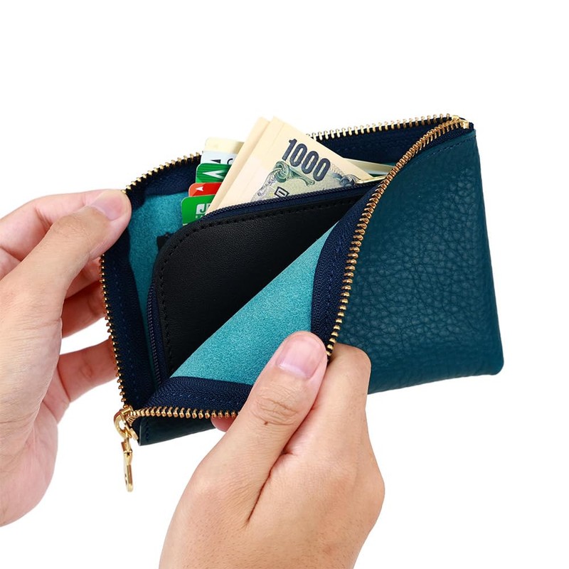 Agility affa "Smart Wallet" Women's L-Shaped Wallet, Compact, Genuine Leather,