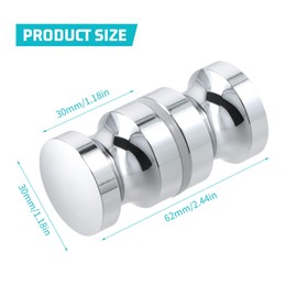 Dokeno Shower Door Knob, Shower Door Handles, Double-Sided, Aluminium Alloy Shower Door Handles, Shower Cubicle Handle, Chrome Shower Door Knob, Glass Door Handle, Suitable for Bathroom, Kitchen,