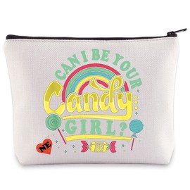 BWWKTOP R&B Music Band Cosmetic Makeup Bag Song Lyrics Gift Can I Be Your Candy Makeup Zipper Pouch Bag Singer Merchandise, Can I Be, Bag