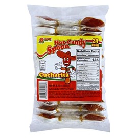 Cucharita Tamarindo Spoon Candy (24 Count) - Dulces Típicos Brand - Hot Candy Tamarind Spoon - Mexican Candy: