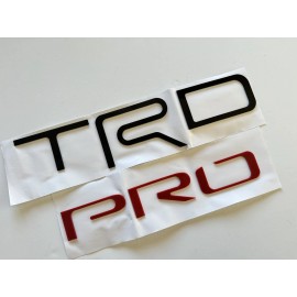 Advanced Trims 2X 3D Truck Bedside Inserts Emblem for Tundra TRD PRO Letter 2014-2021 Black Red