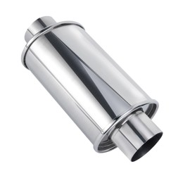 ELSHINE 2.5'' Ultra Quiet Resonator,304 Stainless Steel Exhaust Vibrant Resonator 2.5in,2.5'' Inlet & Outlet Universal Performance Muffler Resonators,silver