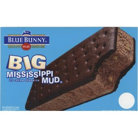 Vintage Big Mississippi Mud Sandwich (Blue Bunny) Ice Cream Truck Sticker 8"x5"